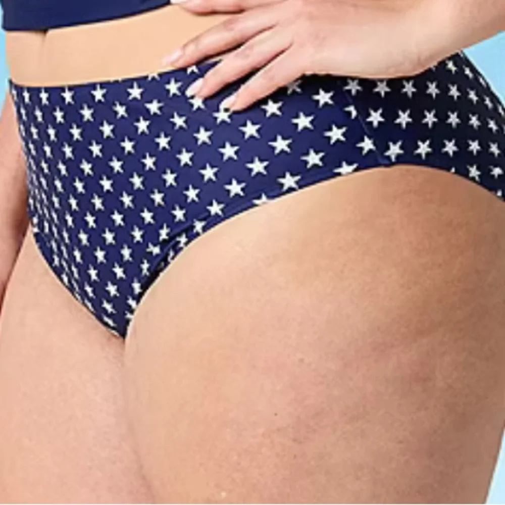 👙👙2/$15-NWT-Women’s Plus Size Star Patterned Bikini Bottom